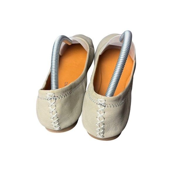 Lucky Brand‎ Emmie Ballet Leather Flat Slip On Light Gray Shoes Women's Size 7 - Picture 4 of 7